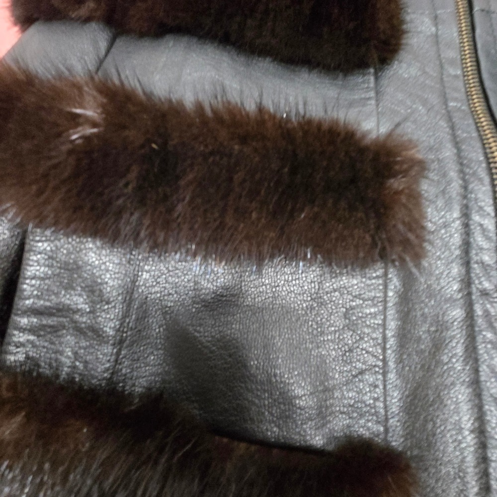 Black Fur Panel Zip Front Sleeveless Vest Women's Size S/M Material Unknown - Picture 14 of 15